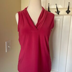 Anne Klein Raspberry Sleeveless Draped V-Neck Tank